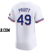 Austin Pruitt Men's Texas Rangers White Elite Home Jersey