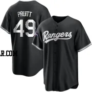 Austin Pruitt Men's Texas Rangers White Replica Black 2023 World Series Champions Jersey