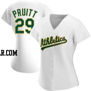 Austin Pruitt Women's Oakland Athletics White Authentic Home Jersey