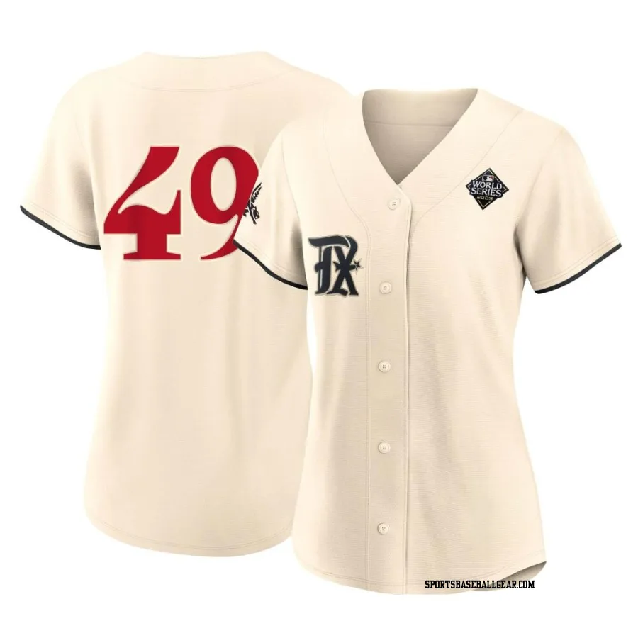 Austin Pruitt Women's Texas Rangers Cream Authentic 2023 City Connect 2023 World Series Jersey