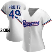 Austin Pruitt Women's Texas Rangers White Authentic Home 2023 World Series Champions Jersey