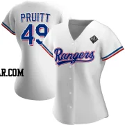 Austin Pruitt Women's Texas Rangers White Authentic Home 2023 World Series Jersey