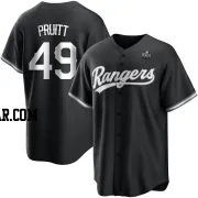 Austin Pruitt Youth Texas Rangers White Replica Black 2023 World Series Jersey