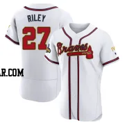 Austin Riley Men's Atlanta Braves Gold Authentic White 2022 Program Jersey