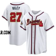 Austin Riley Men's Atlanta Braves Gold Replica White 2022 Program Jersey