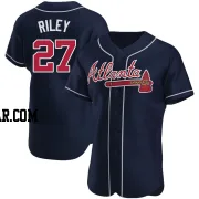 Austin Riley Men's Atlanta Braves Navy Authentic Alternate Jersey