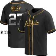 Austin Riley Youth Atlanta Braves Black Golden Replica Alternate Jersey