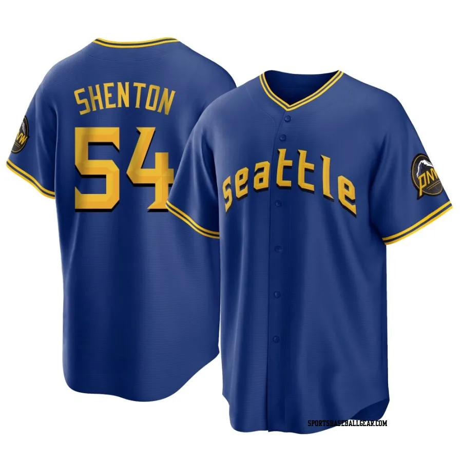 Austin Shenton Men's Seattle Mariners Royal Replica 2023 City Connect Jersey