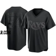 Austin Shenton Men's Tampa Bay Rays Black Replica Pitch Fashion Jersey