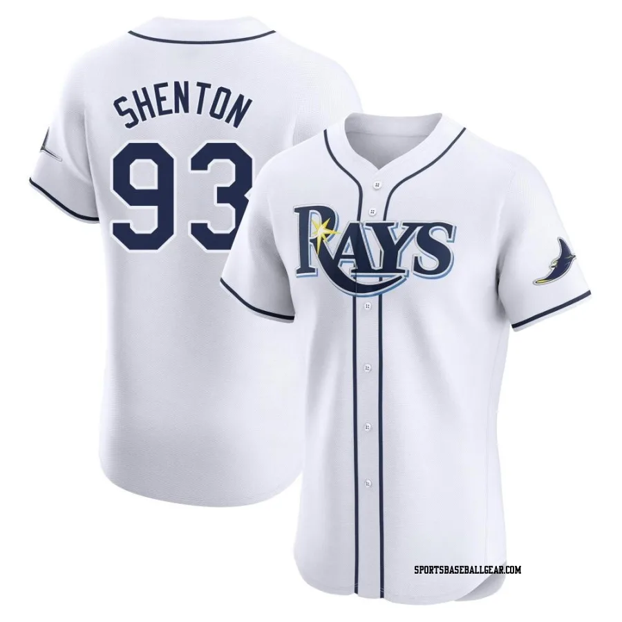 Austin Shenton Men's Tampa Bay Rays White Elite Home Jersey