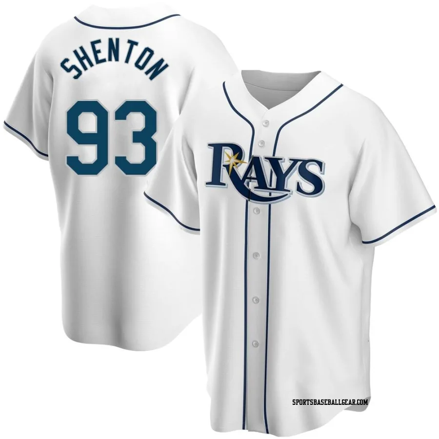 Austin Shenton Men's Tampa Bay Rays White Replica Home Jersey