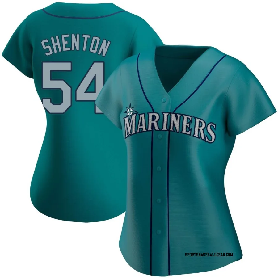 Austin Shenton Women's Seattle Mariners Aqua Authentic Alternate Jersey