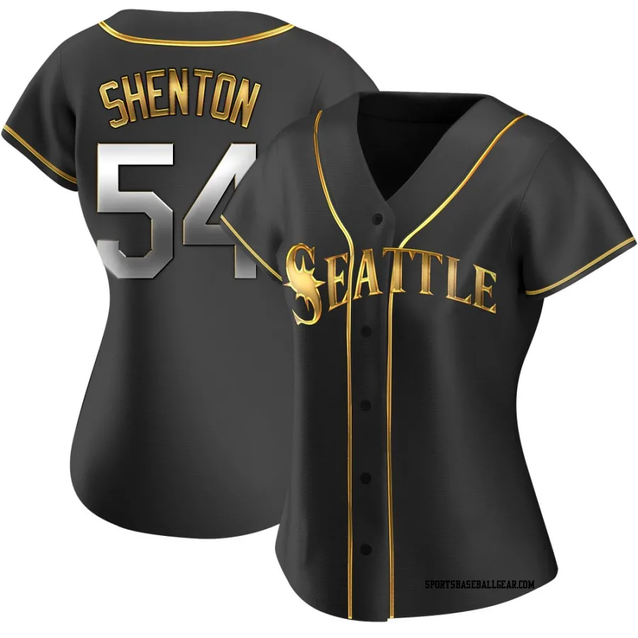 Austin Shenton Women's Seattle Mariners Black Golden Replica Alternate Jersey