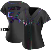 Austin Shenton Women's Seattle Mariners Black Holographic Replica Alternate Jersey