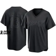 Austin Slater Men's Chicago White Sox Black Replica Pitch Fashion Jersey