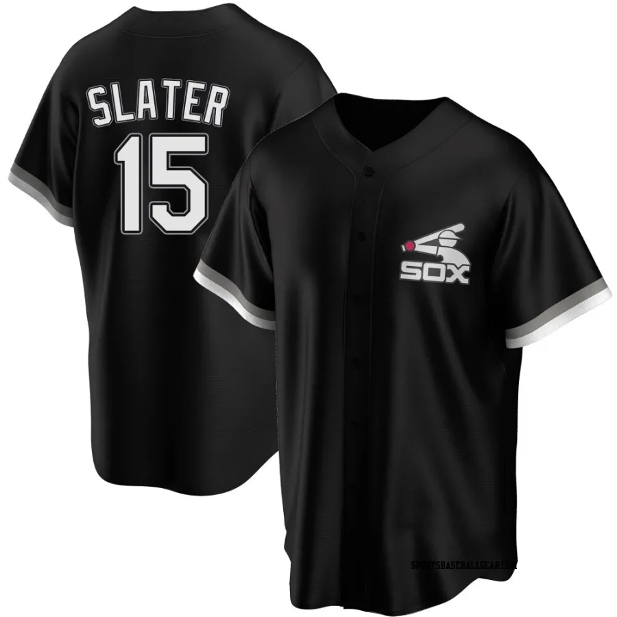 Austin Slater Men's Chicago White Sox Black Replica Spring Training Jersey