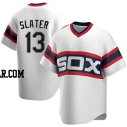 Austin Slater Men's Chicago White Sox White Replica Cooperstown Collection Jersey