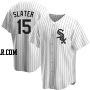 Austin Slater Men's Chicago White Sox White Replica Home Jersey