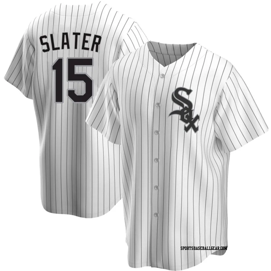 Austin Slater Men's Chicago White Sox White Replica Home Jersey