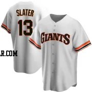 Austin Slater Men's San Francisco Giants White Replica Home Cooperstown Collection Jersey