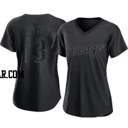 Austin Slater Women's Chicago White Sox Black Replica Pitch Fashion Jersey