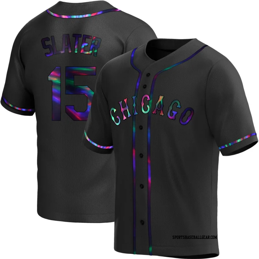 Austin Slater Youth Chicago White Sox Black Holographic Replica Alternate Jersey