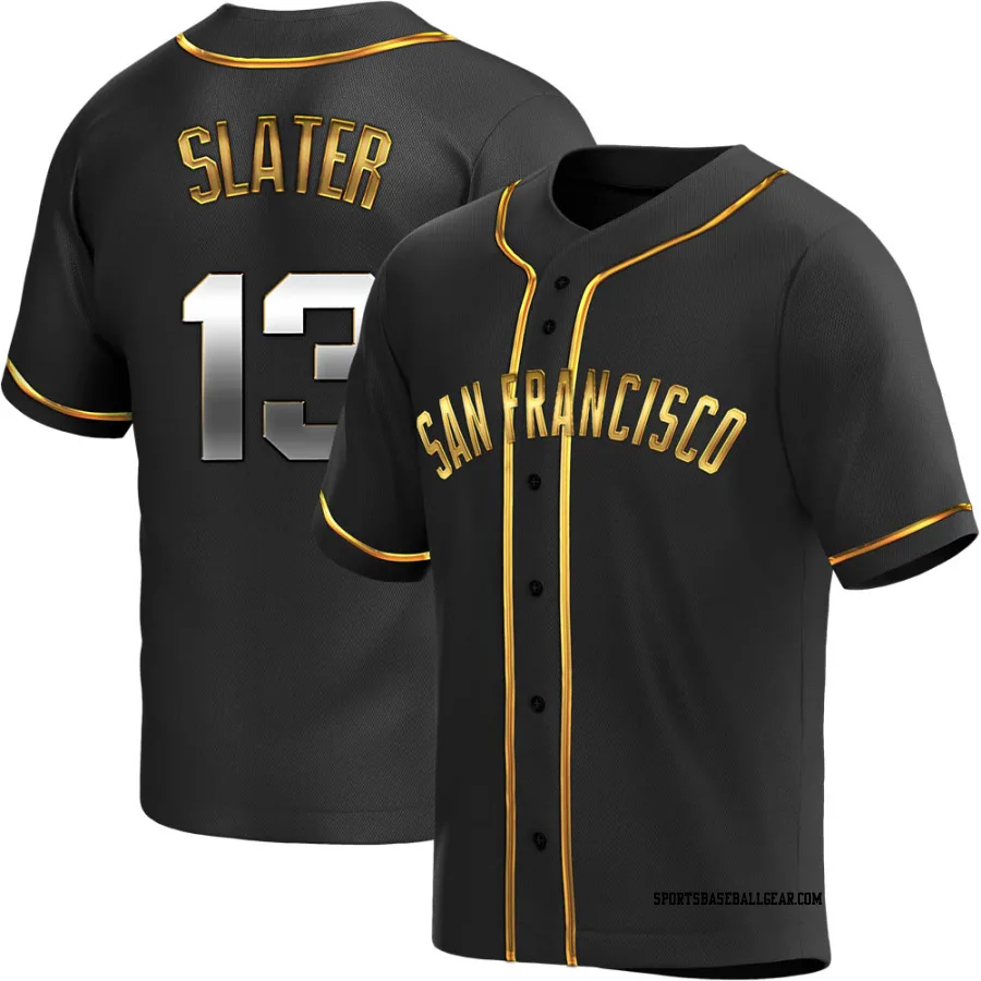 Austin Slater Youth San Francisco Giants Black Golden Replica Alternate Jersey