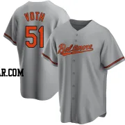 Austin Voth Men's Baltimore Orioles Gray Replica Road Jersey