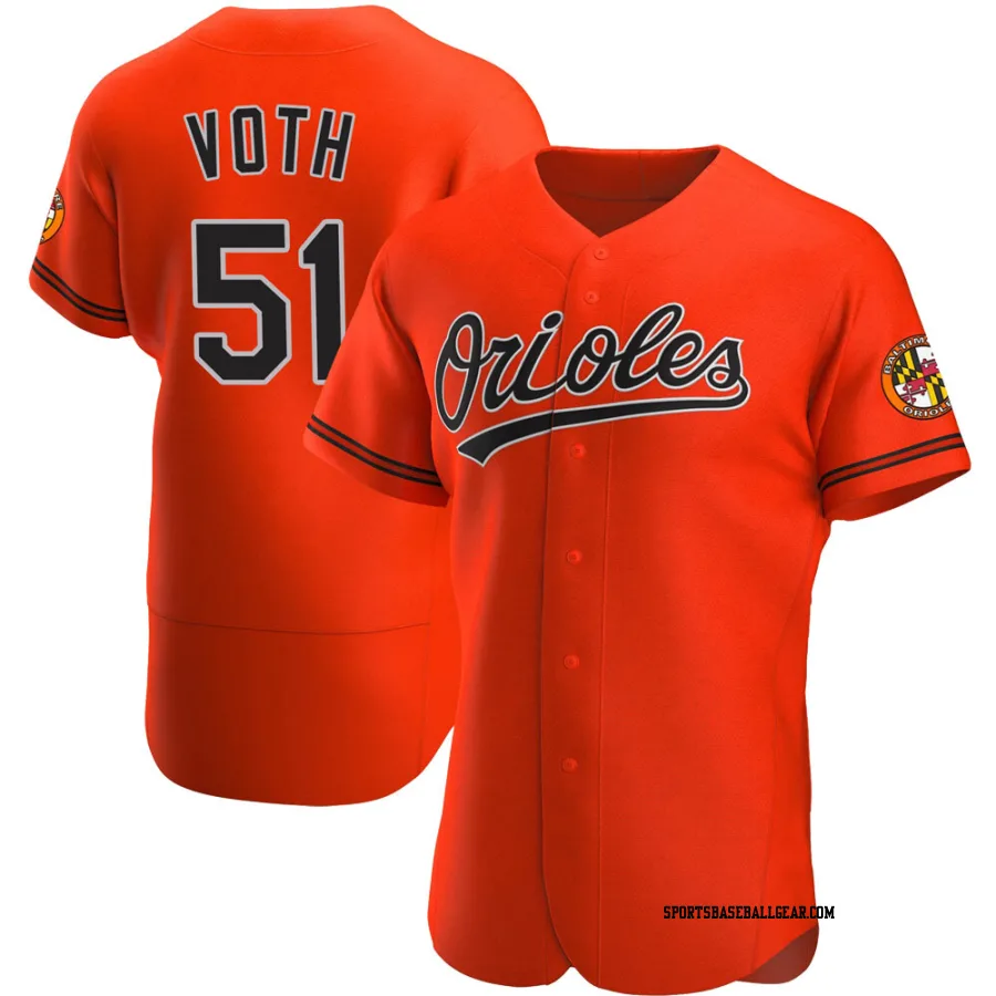 Austin Voth Men's Baltimore Orioles Orange Authentic Alternate Jersey