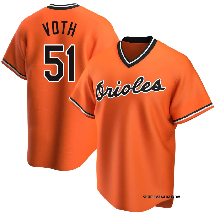 Austin Voth Men's Baltimore Orioles Orange Replica Alternate Cooperstown Collection Jersey