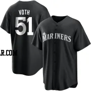 Austin Voth Men's Seattle Mariners Black/White Replica Jersey