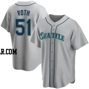 Austin Voth Men's Seattle Mariners Gray Replica Road Jersey