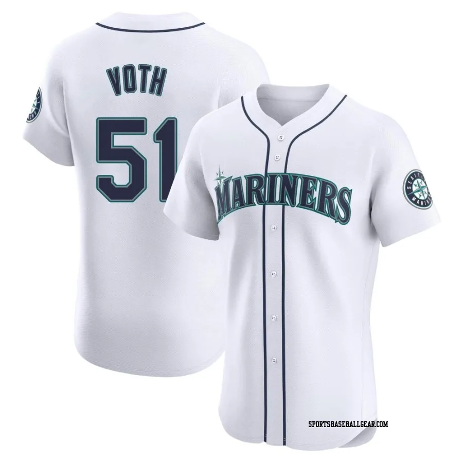 Austin Voth Men's Seattle Mariners White Elite Home Jersey