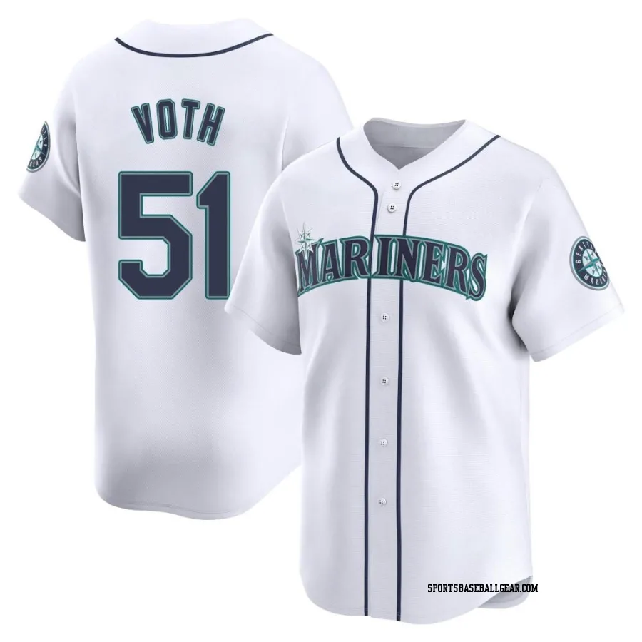 Austin Voth Men's Seattle Mariners White Limited Home Jersey