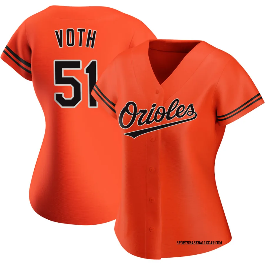 Austin Voth Women's Baltimore Orioles Orange Authentic Alternate Jersey