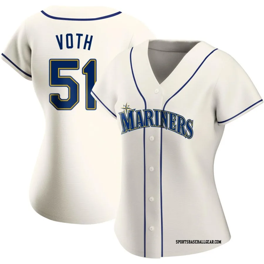 Austin Voth Women's Seattle Mariners Cream Replica Alternate Jersey