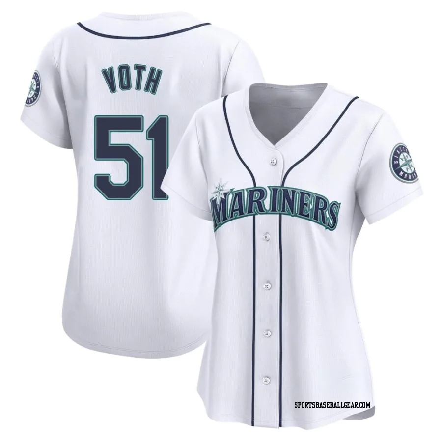 Austin Voth Women's Seattle Mariners White Limited Home Jersey