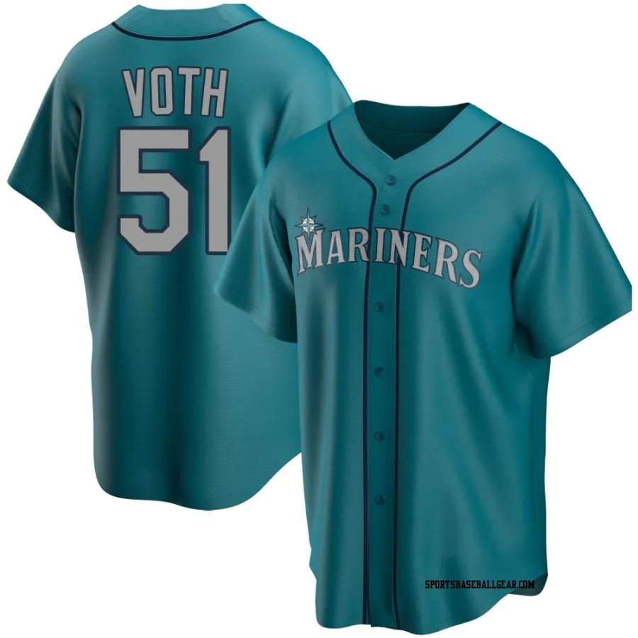 Austin Voth Youth Seattle Mariners Aqua Replica Alternate Jersey