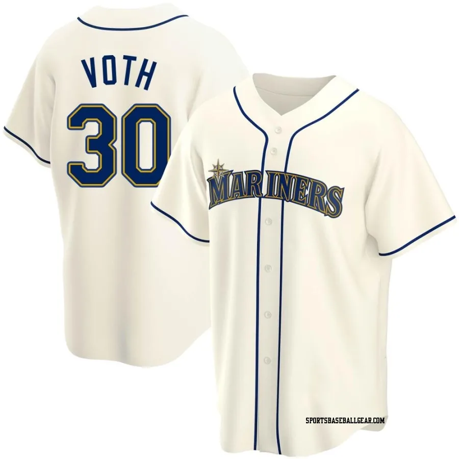 Austin Voth Youth Seattle Mariners Cream Replica Alternate Jersey