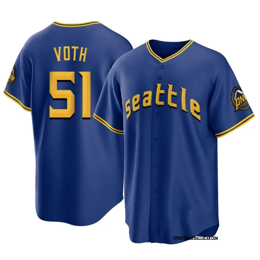 Austin Voth Youth Seattle Mariners Royal Replica 2023 City Connect Jersey