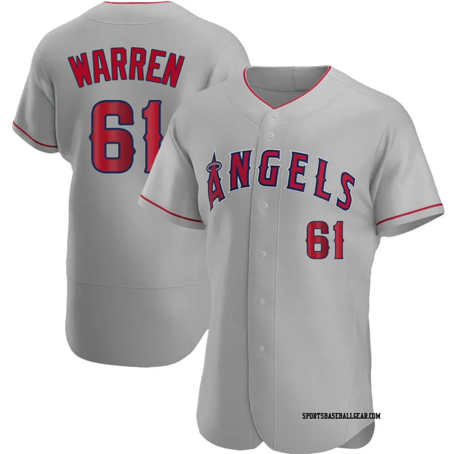 Austin Warren Men's Los Angeles Angels Gray Authentic Road Jersey