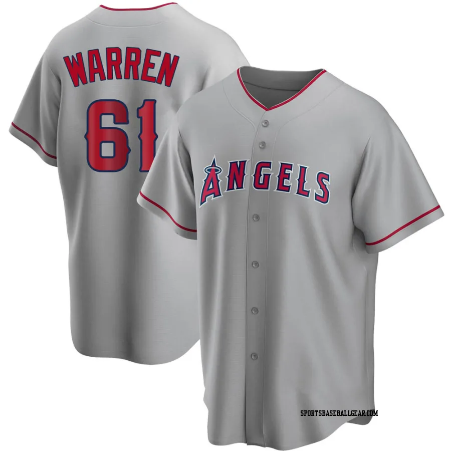 Austin Warren Men's Los Angeles Angels Replica Silver Road Jersey