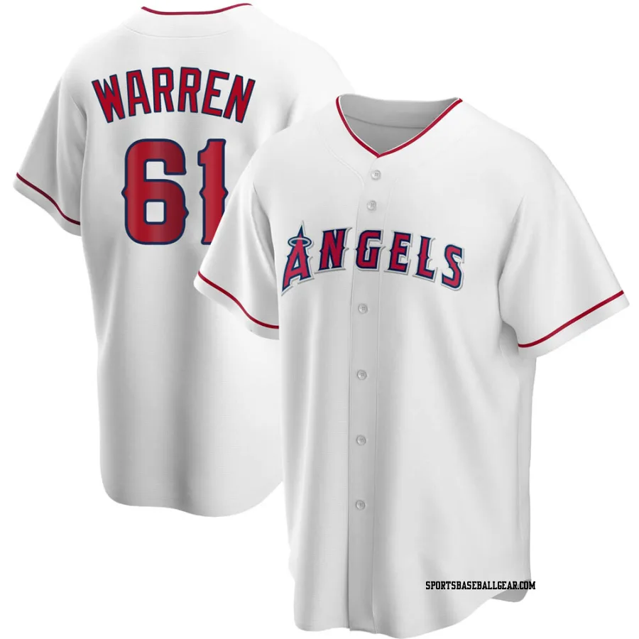 Austin Warren Men's Los Angeles Angels White Replica Home Jersey