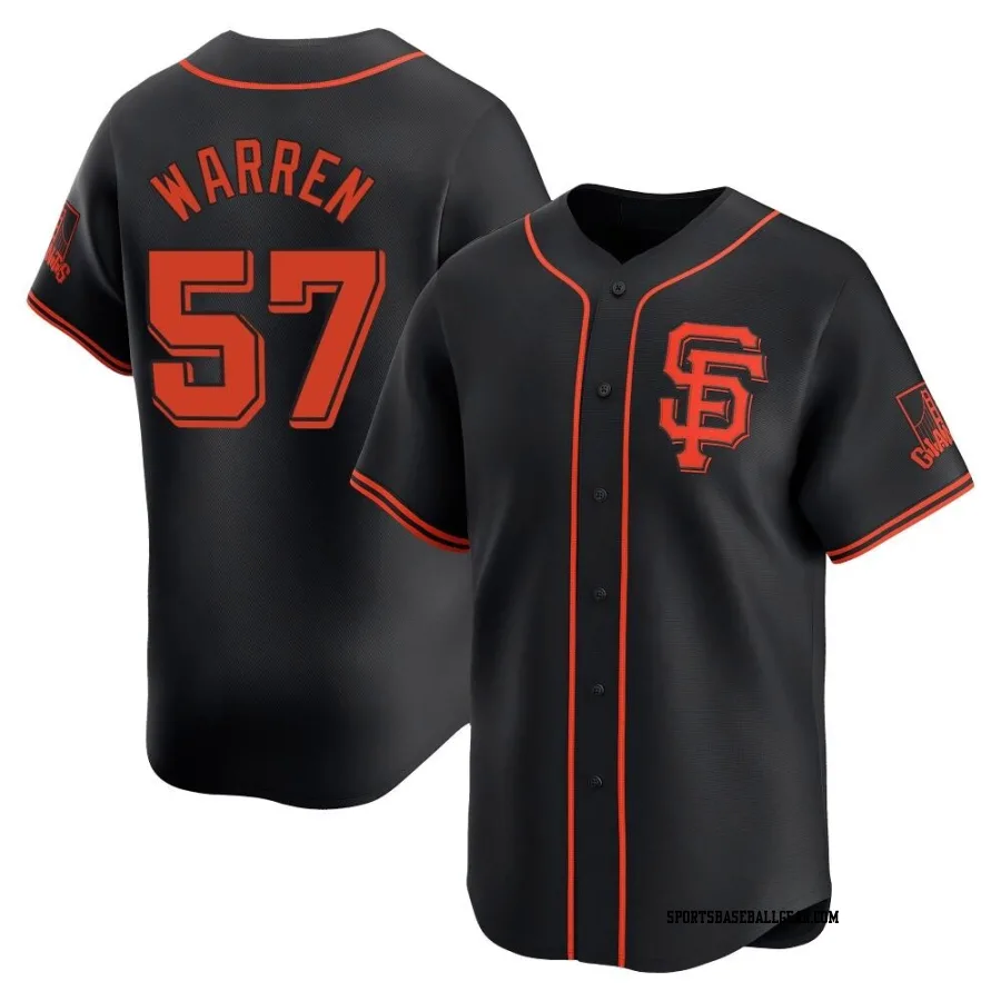 Austin Warren Men's San Francisco Giants Black Limited Alternate Jersey