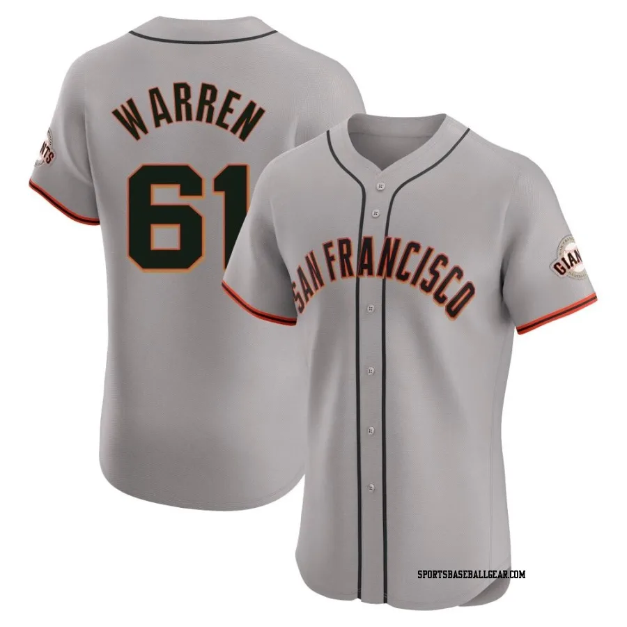 Austin Warren Men's San Francisco Giants Gray Elite Road Jersey