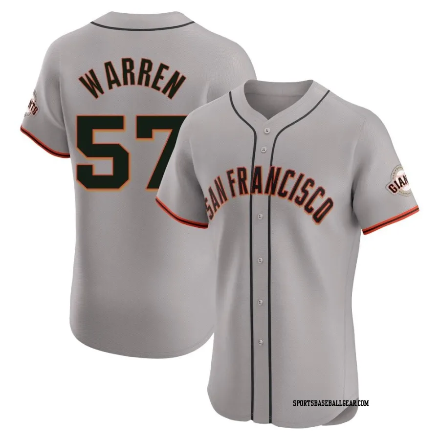 Austin Warren Men's San Francisco Giants Gray Elite Road Jersey