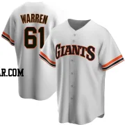 Austin Warren Men's San Francisco Giants White Replica Home Cooperstown Collection Jersey