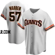 Austin Warren Men's San Francisco Giants White Replica Home Cooperstown Collection Jersey