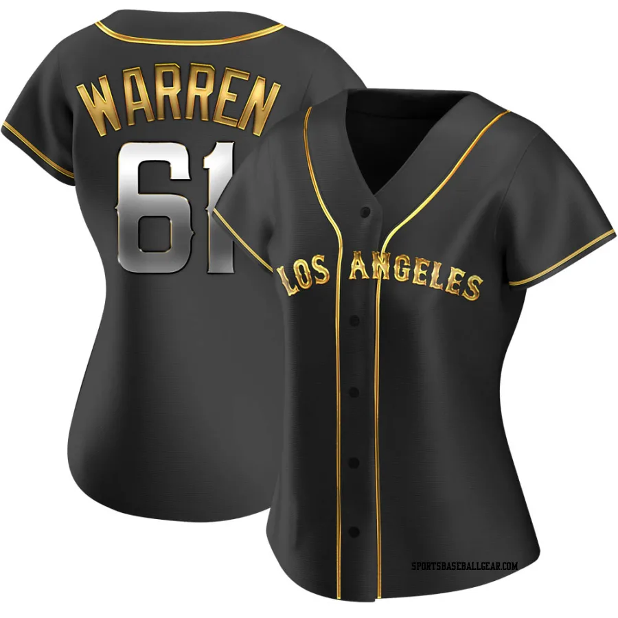 Austin Warren Women's Los Angeles Angels Black Golden Replica Alternate Jersey