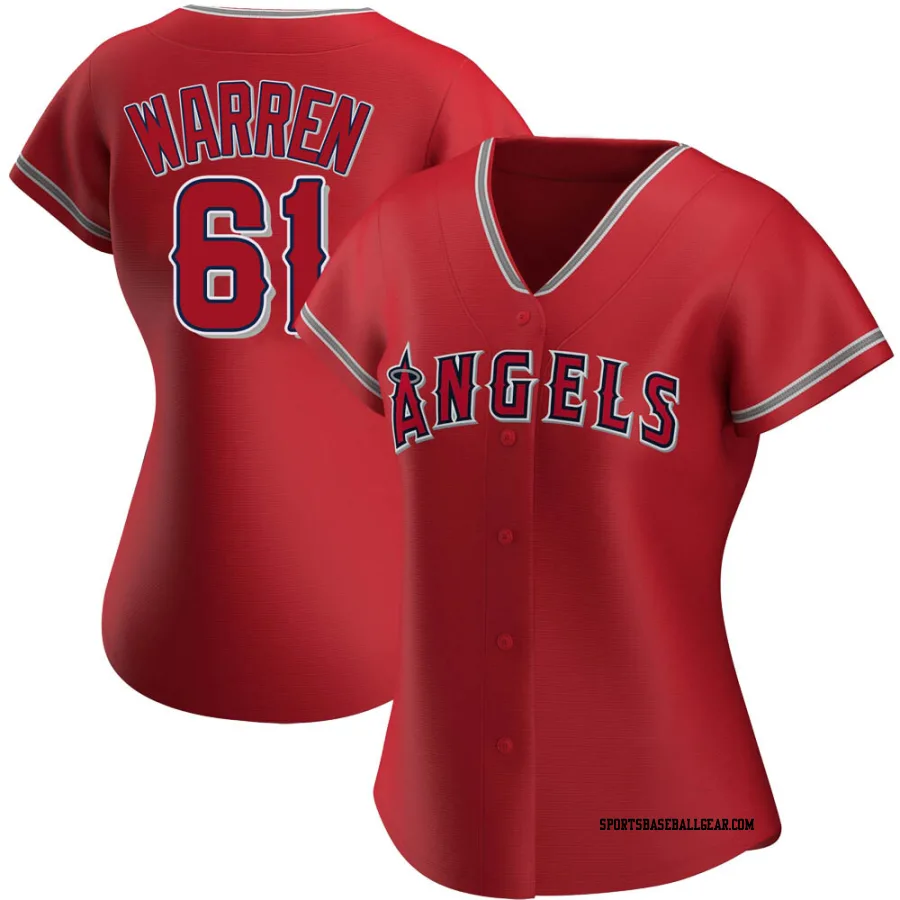 Austin Warren Women's Los Angeles Angels Red Authentic Alternate Jersey